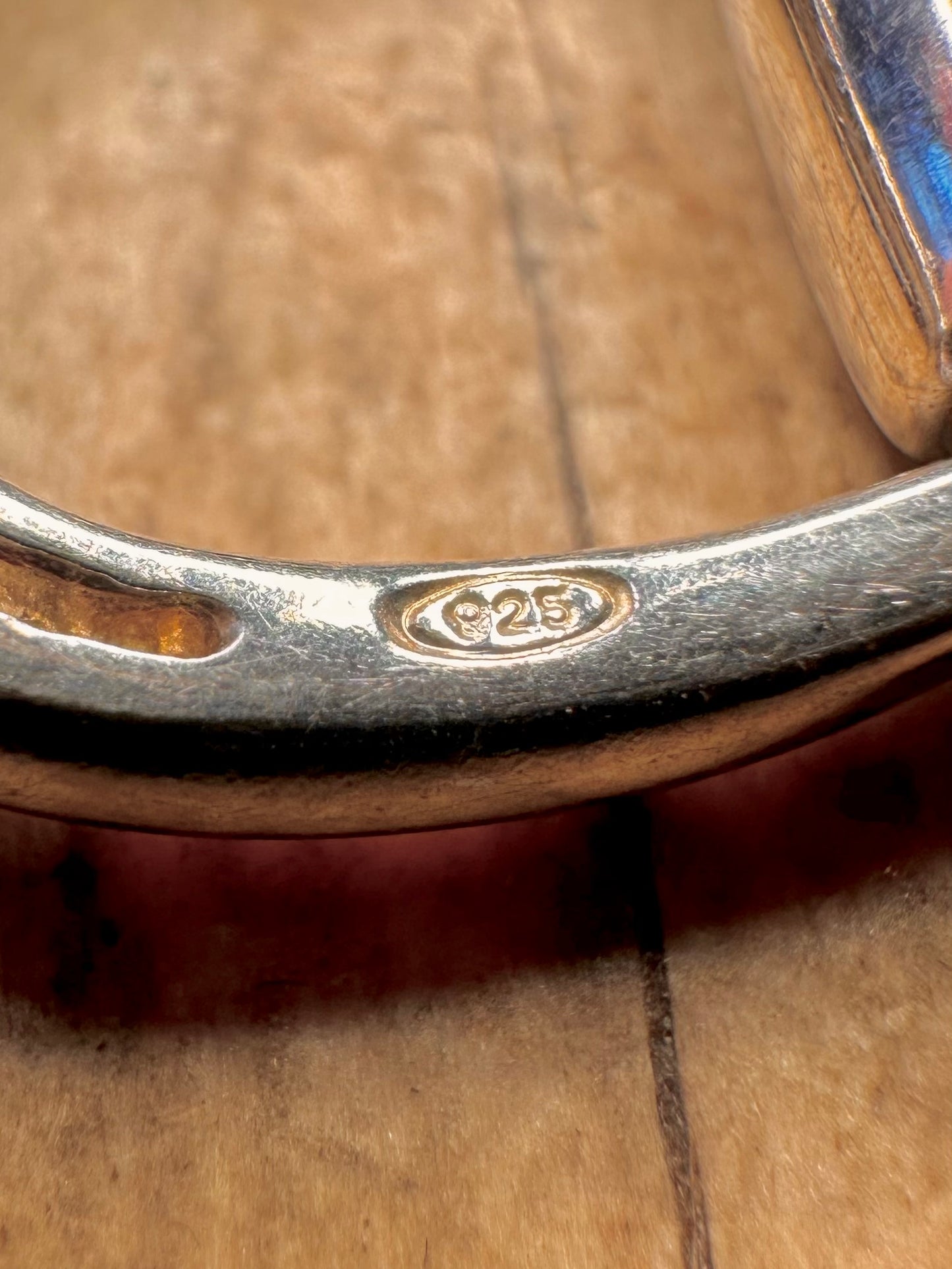 Vintage Chunky Stirrup Link Italy 925 Sterling Silver 7.6 inch Bracelet