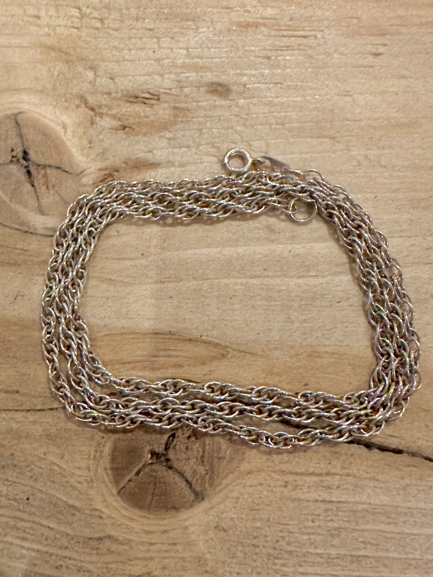 Vintage Rope Chain 925 Silver 23.8 inch Necklace