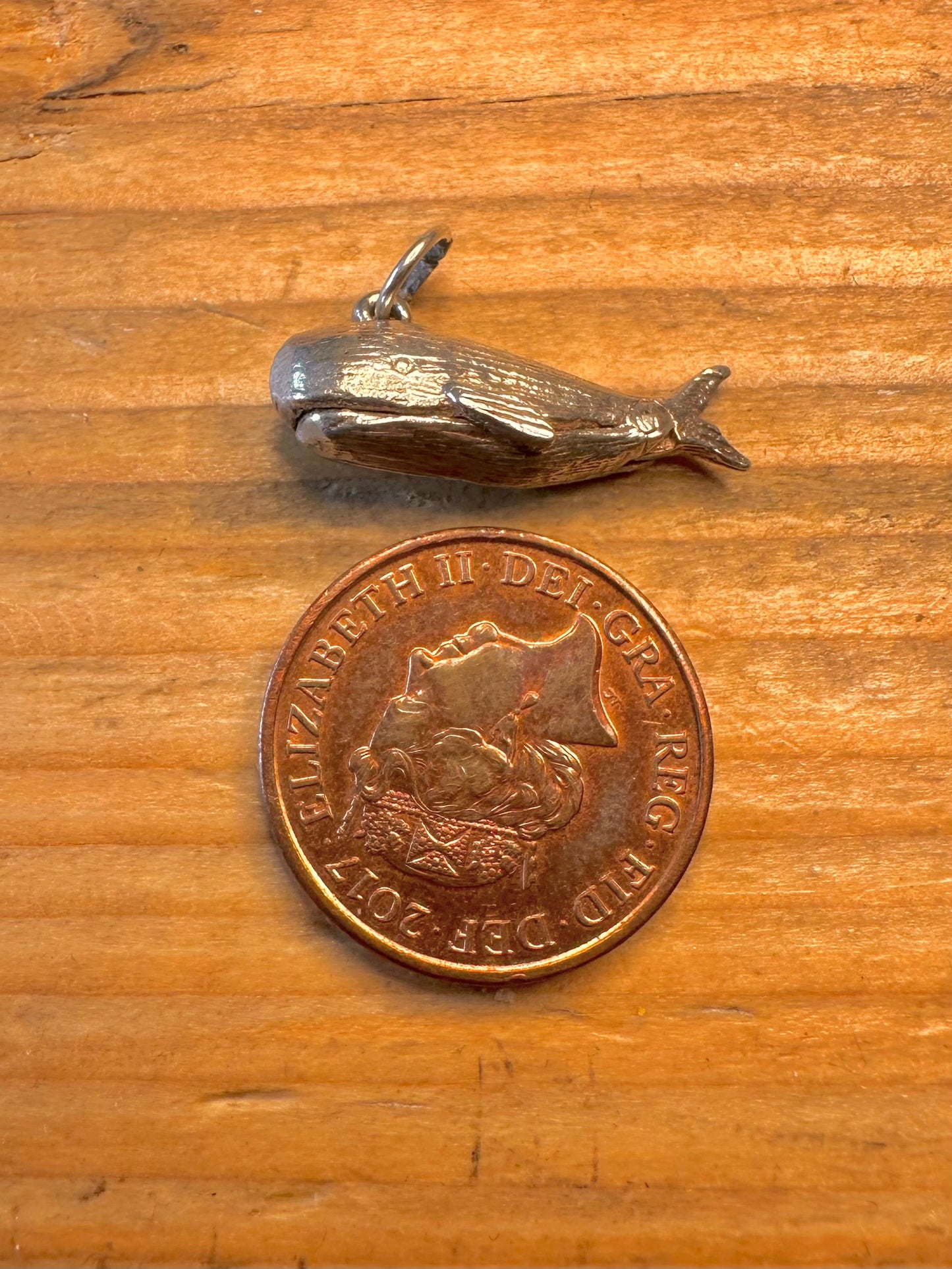 Articulated Whale Jonah 925 Sterling Silver Charm Pendant
