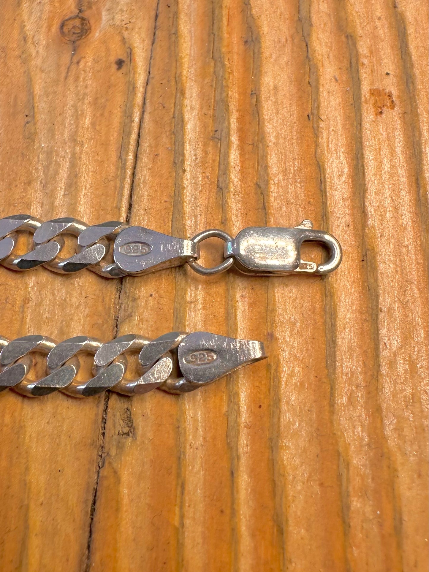 Textured Curb Chain 925 Sterling Silver 18 inch Necklace
