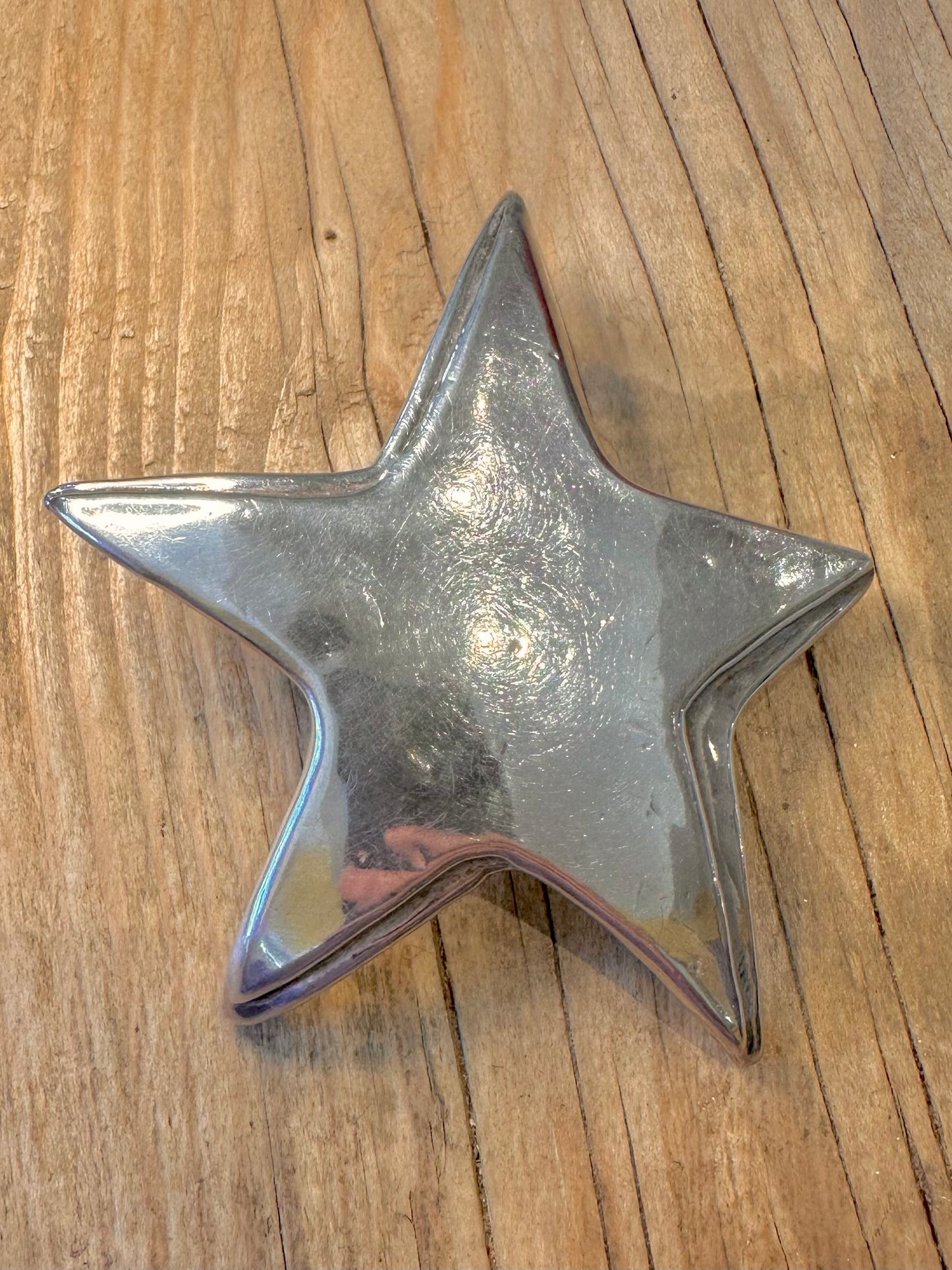 Abstract Large Chunky Star Maker Bat Art 925 Sterling Silver Brooch Pendant