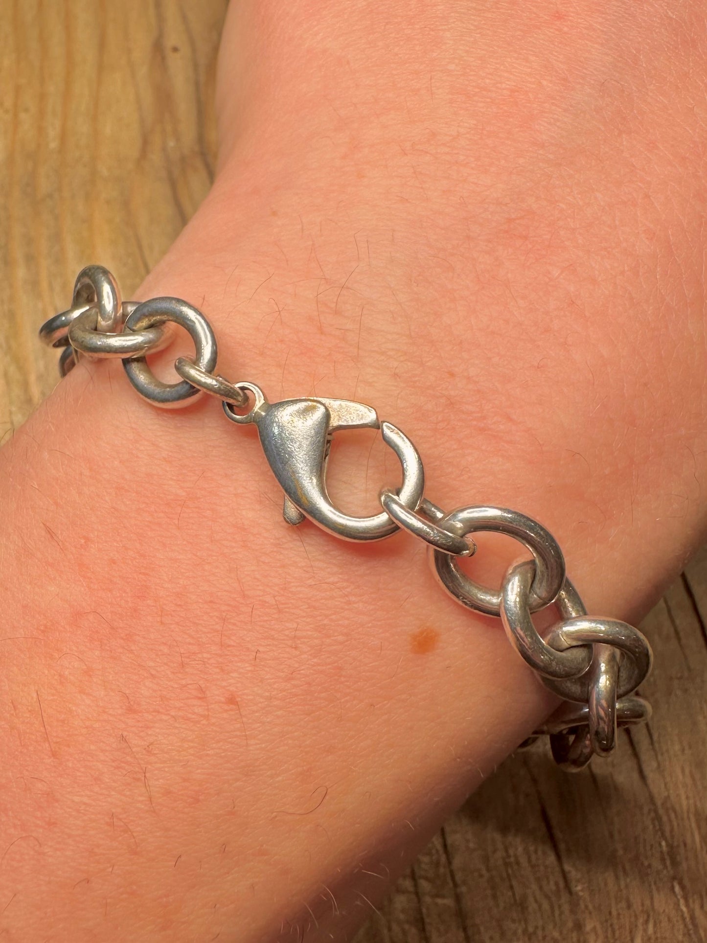 Vintage Chunky Oval Link 925 Sterling Silver 8 inch Bracelet