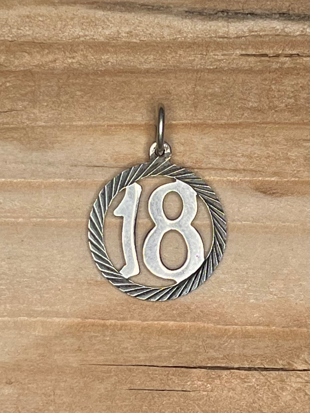 18 Textured Circle Sterling Silver Pendant