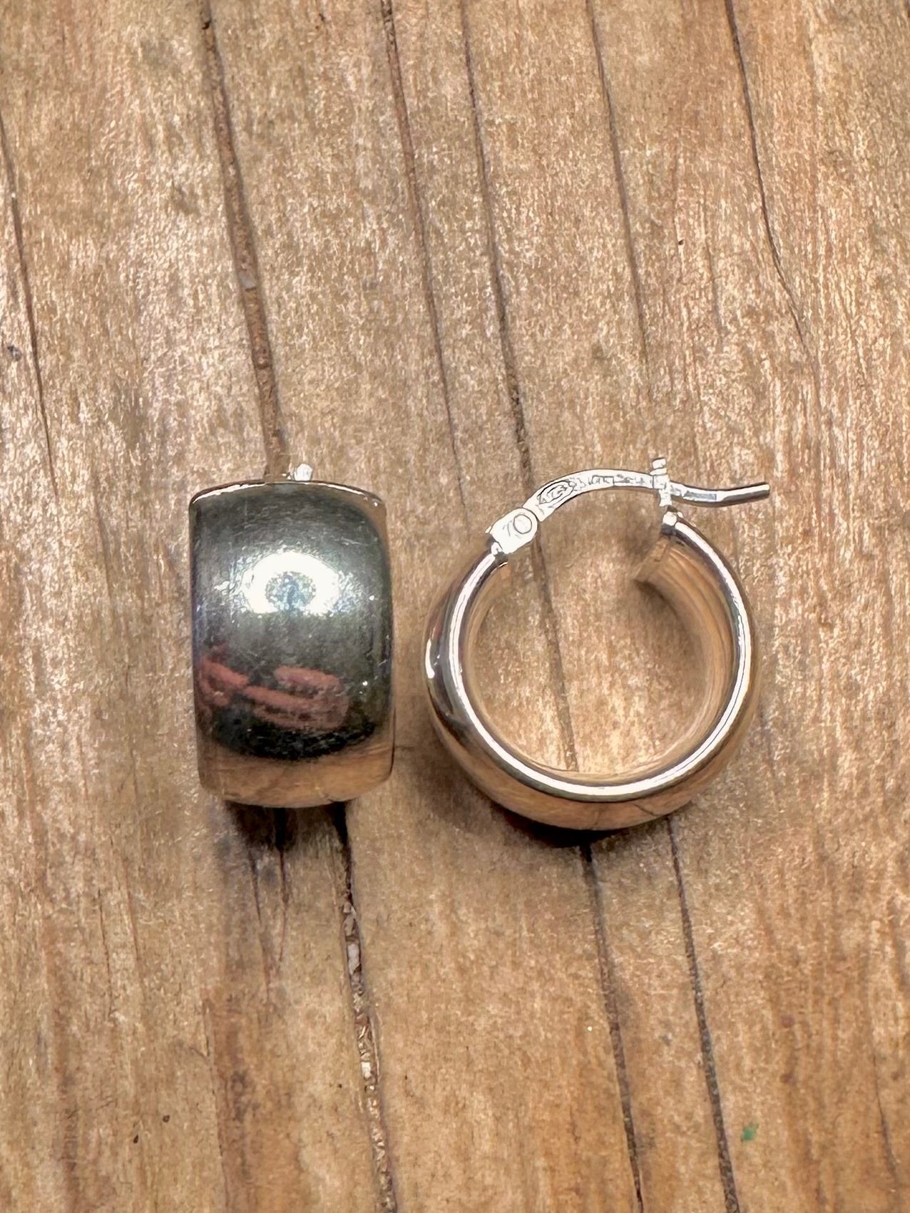 Vintage Chunky Creolen 925 Sterling Silber Ohrringe