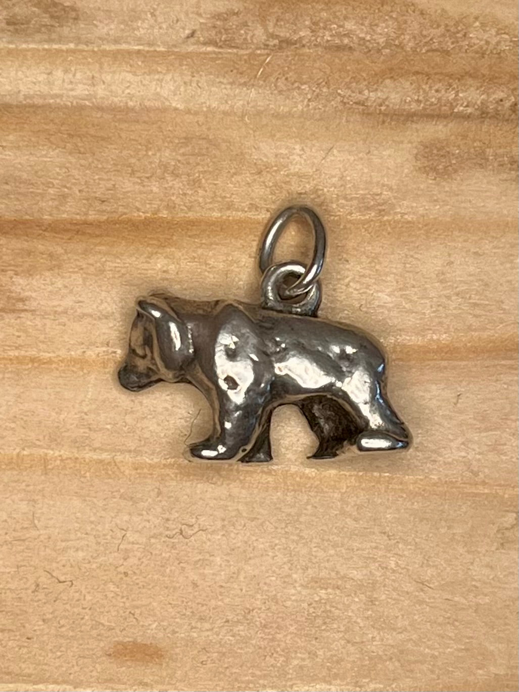 Small Bear Solid 925 Sterling Silver Pendant