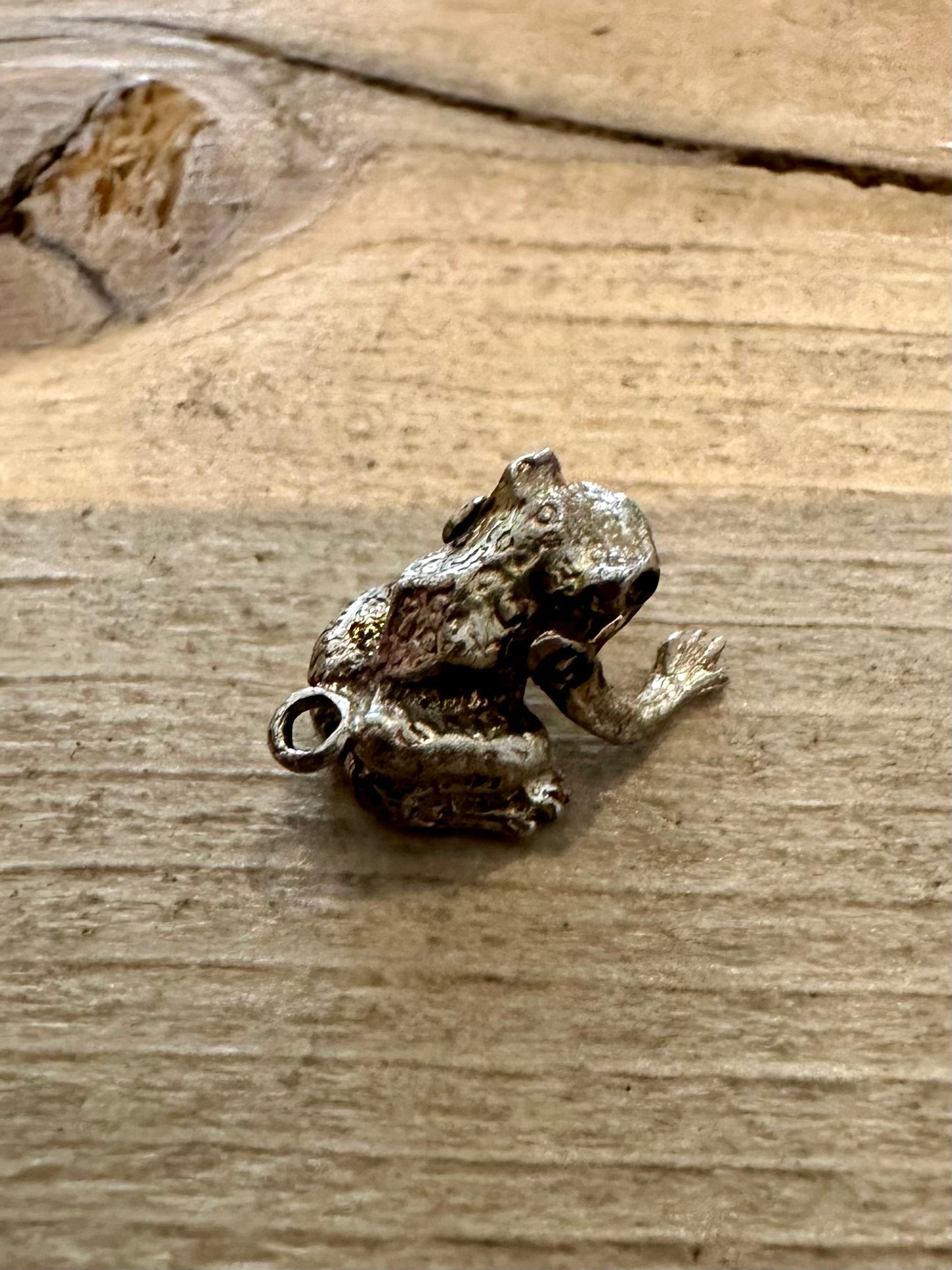 Vintage Frog 925 Silver Charm Pendant