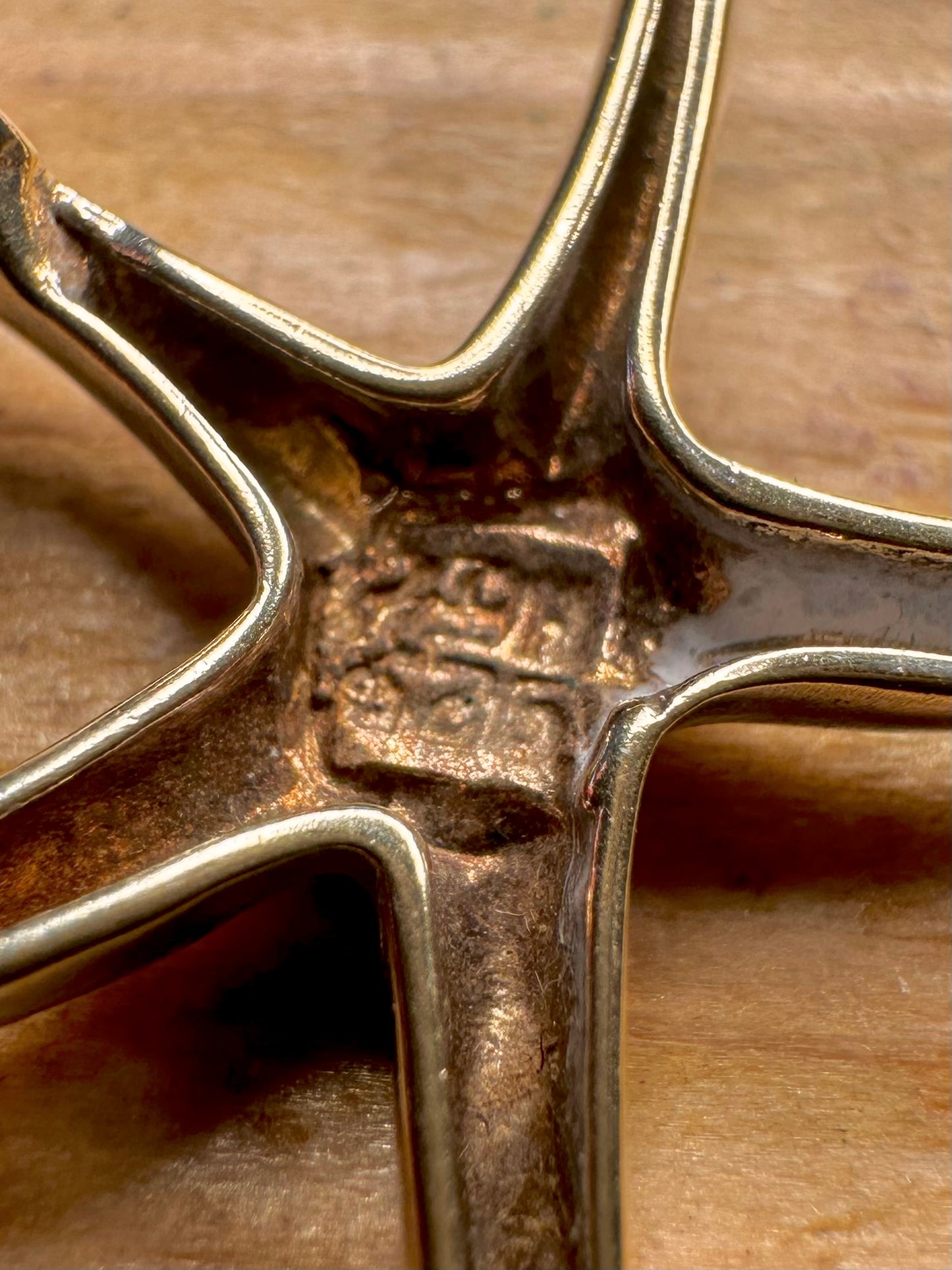 Vintage Star Gold on 925 Sterling Silver Pendant
