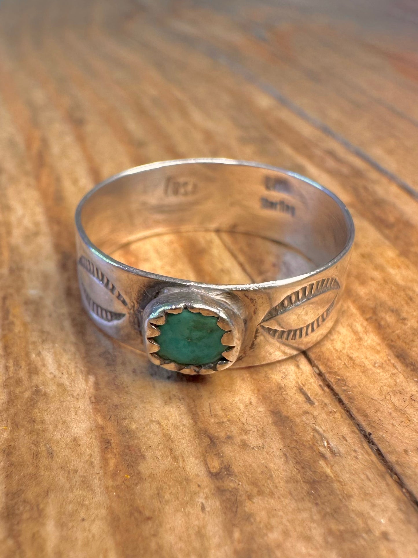Indianischer Türkis USA Hersteller LM 925 Sterling Silber Ring Größe Q