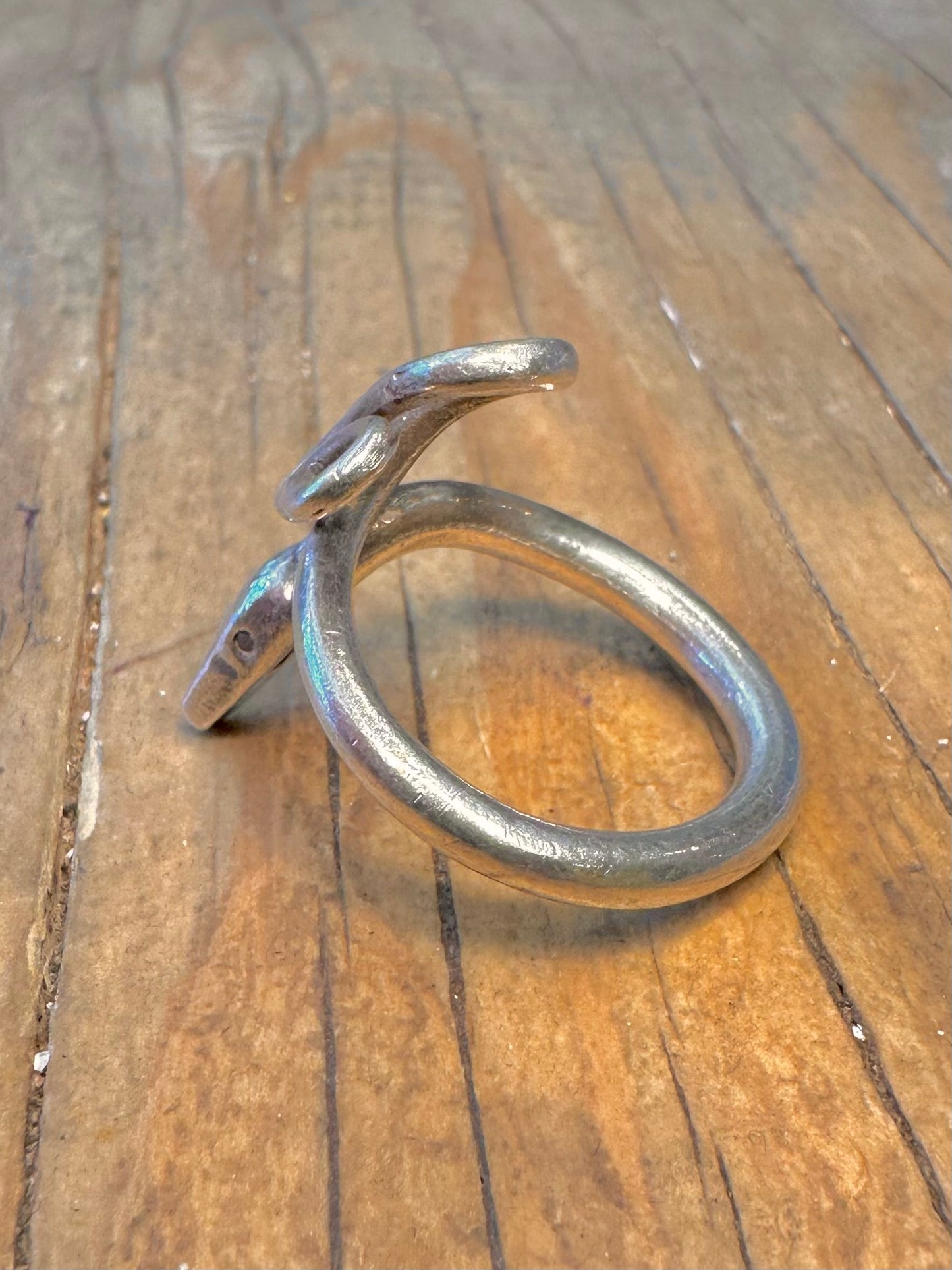Coiled Snake 925 Sterling Silver Size M Ring