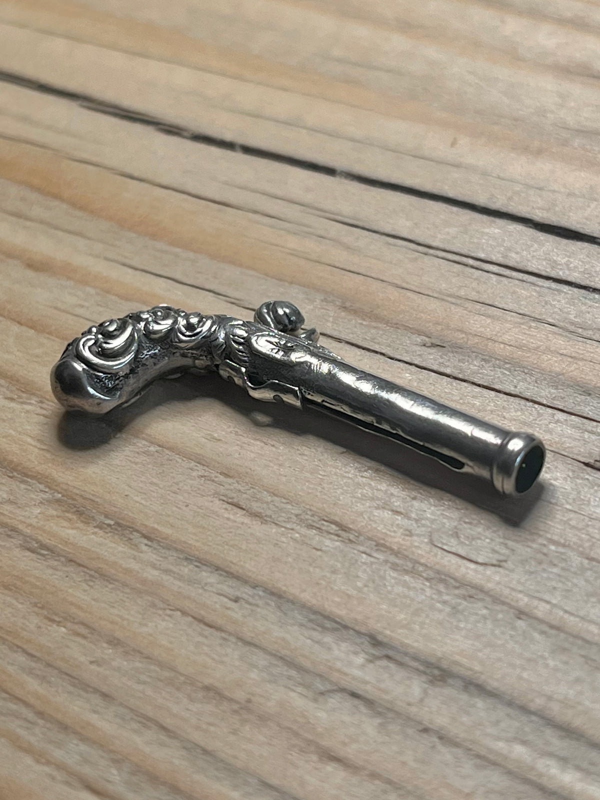 Victorian Pistol Toothpick Articulated 925 Sterling Silver Pendant