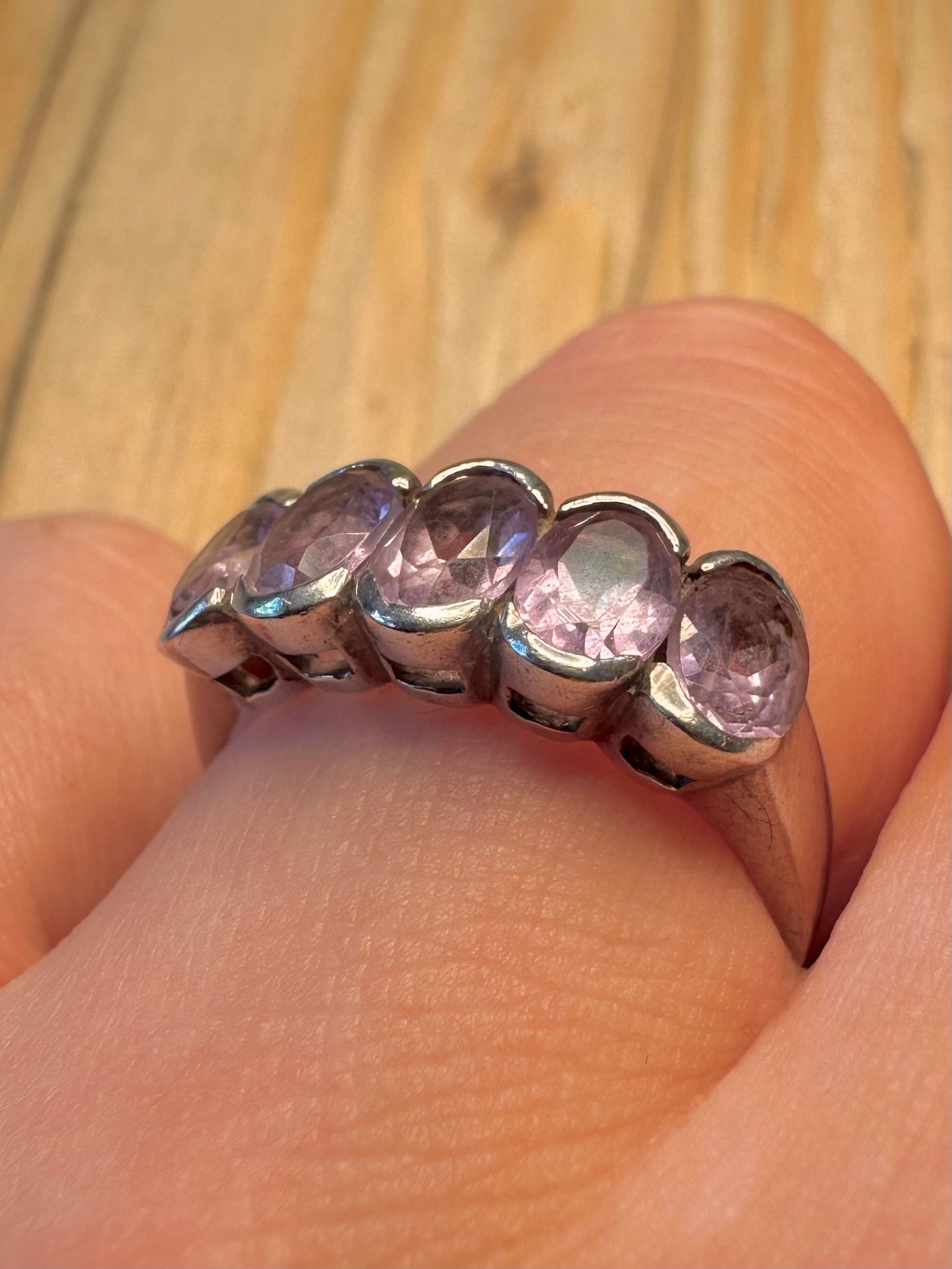 Vintage Amethyst 925 Sterling Silver Size O1/2 Ring