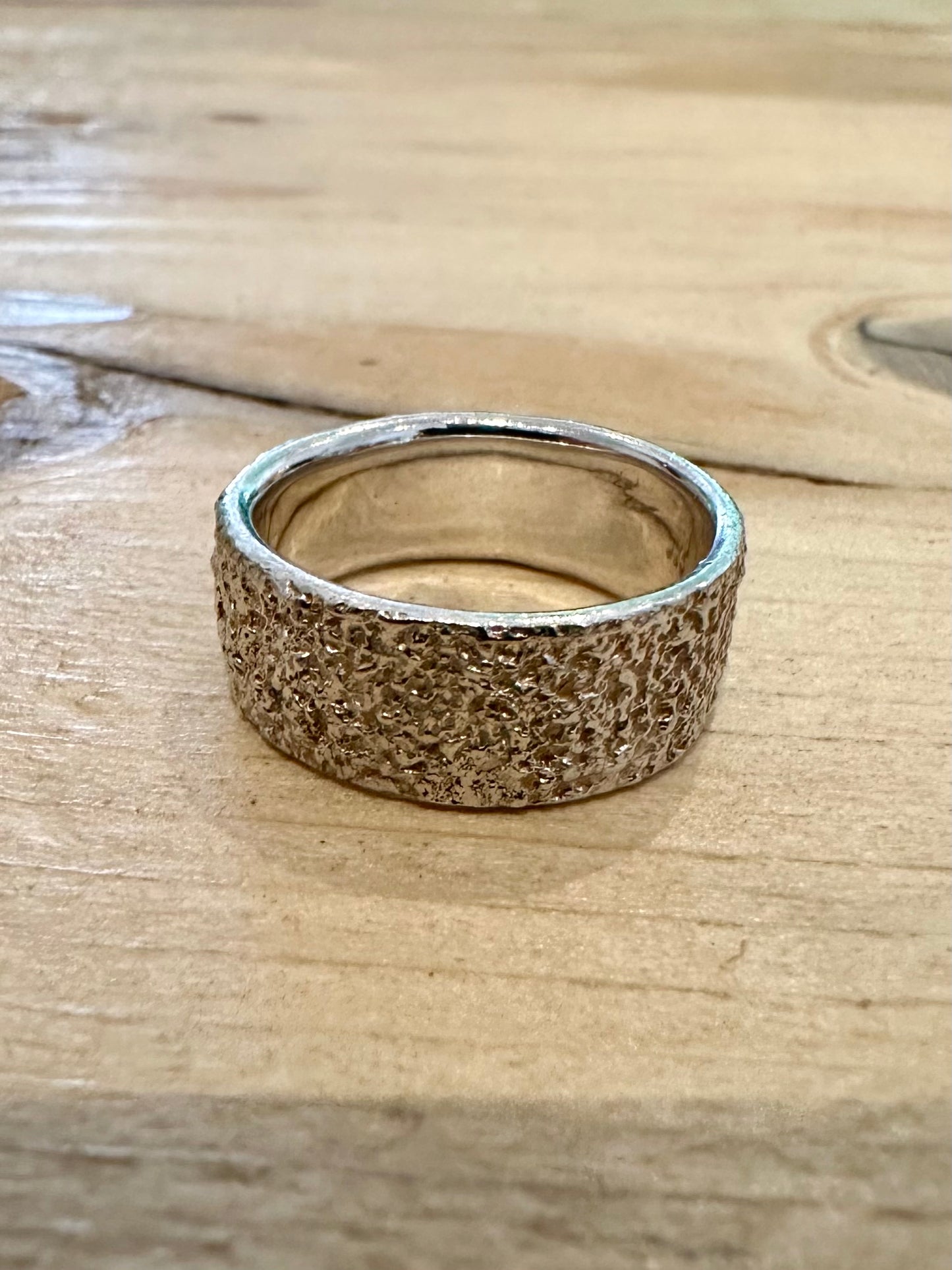 Modern Textured Band 925 Silver Size K1/2 Ring