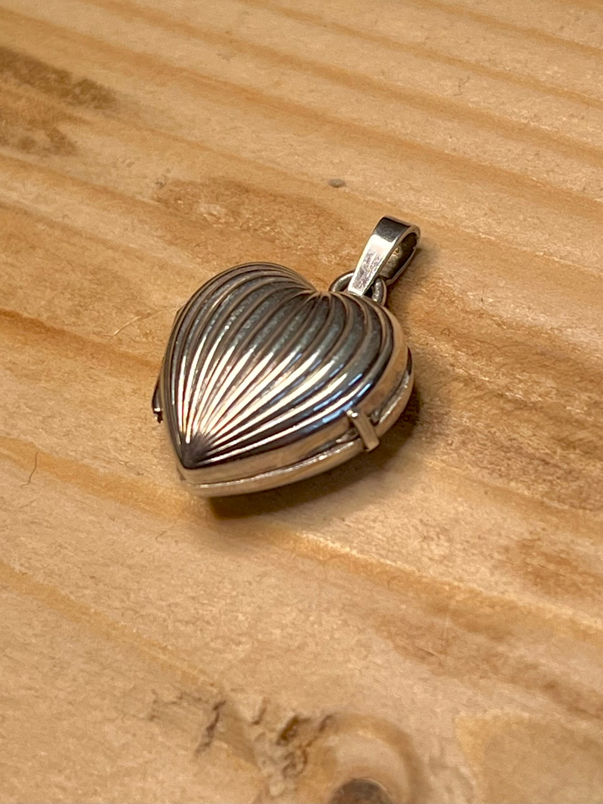 Textured Heart Shaped Locket 925 Sterling Silver Pendant