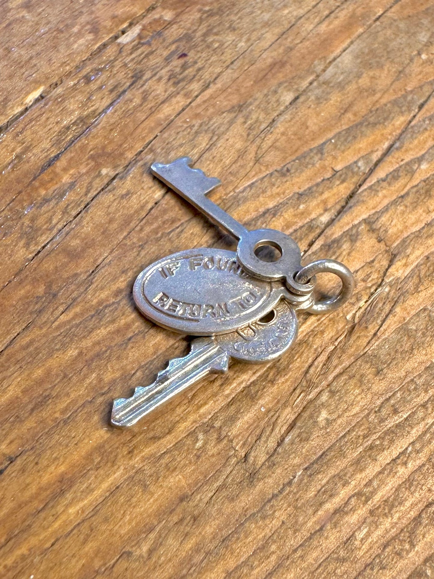 Set of Keys If Found Return To 925 Sterling Silver Charm Pendant