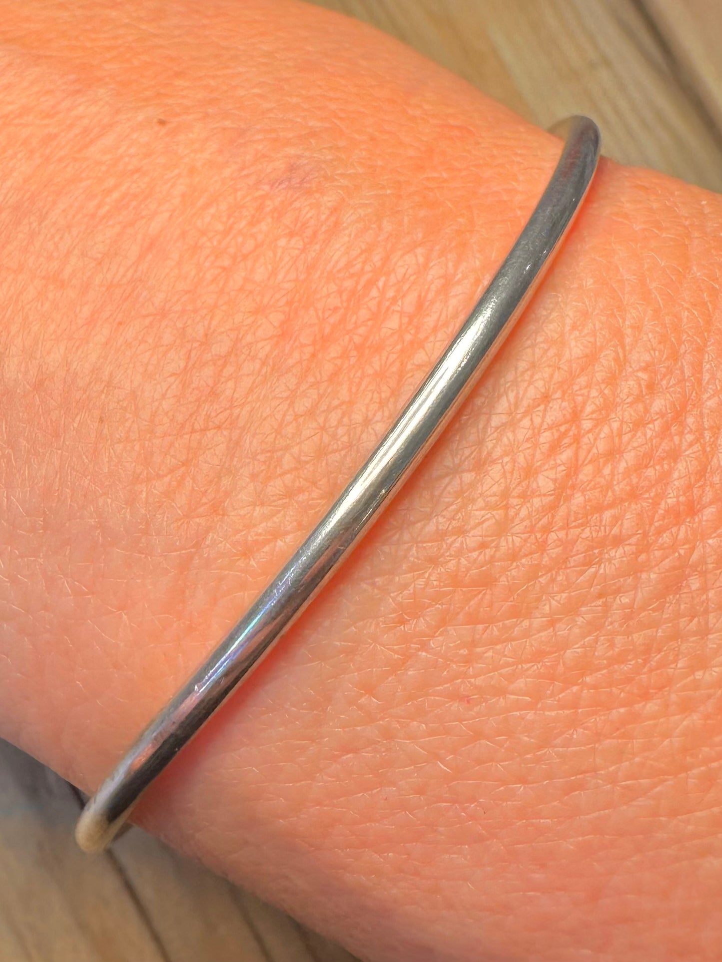 Vintage 1975 Snake Garnet Eyes 925 Sterling Silver Bangle