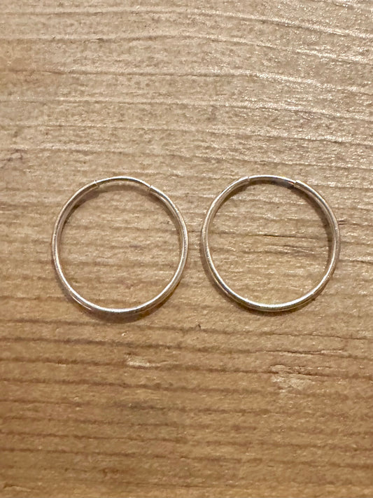 Vintage Simple Hoops 925 Silver Earrings