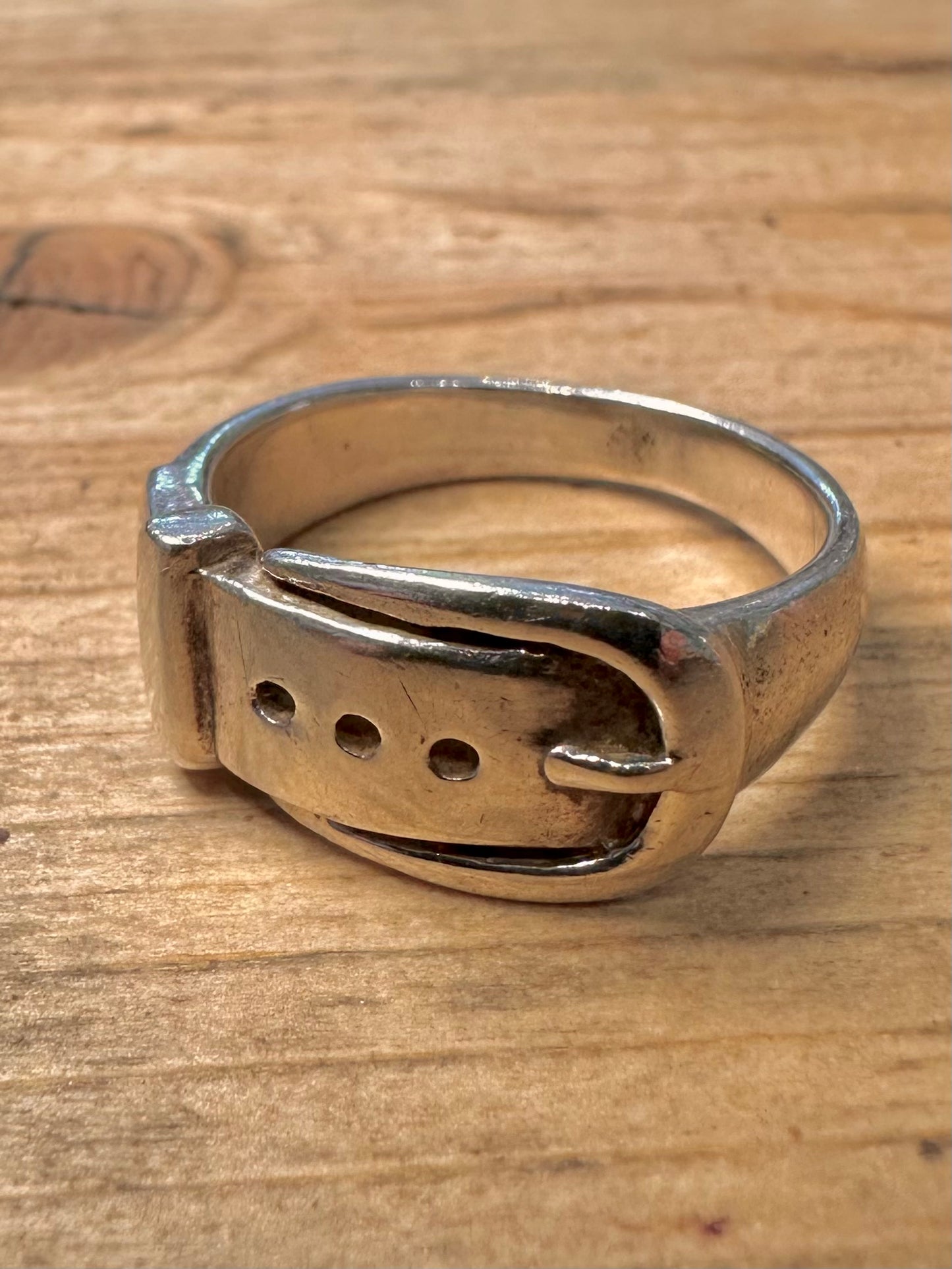 Vintage Buckle 925 Silver Size S1/2 Ring