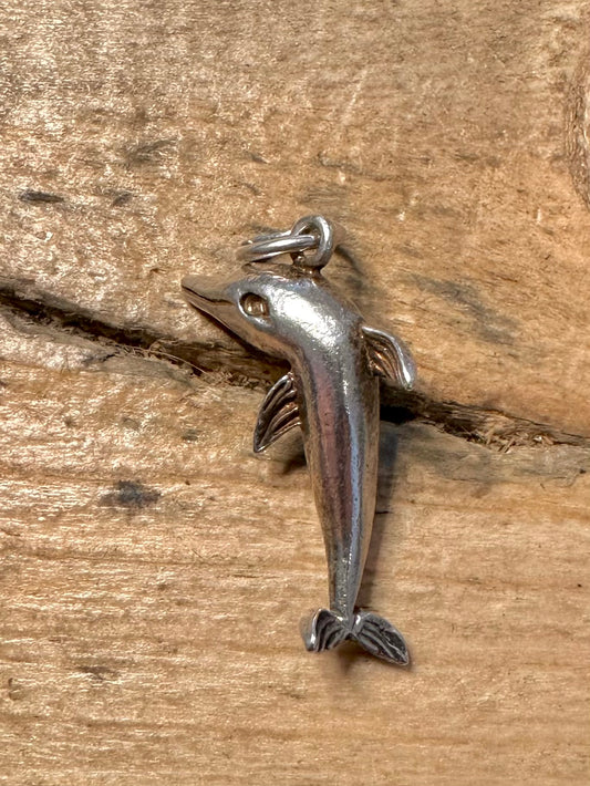 Vintage Dolphin 925 Silver Pendant