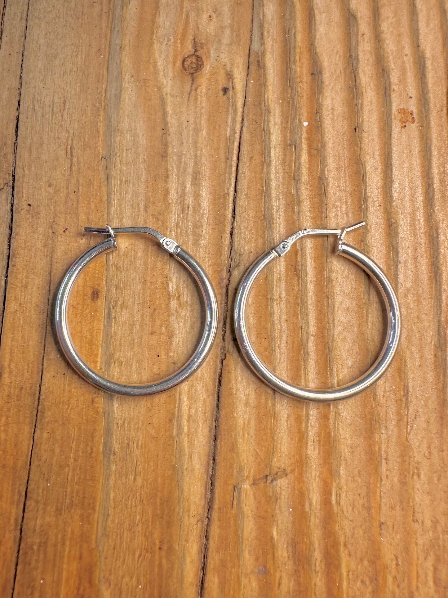 Rounded Hoops 925 Sterling Silver Earrings