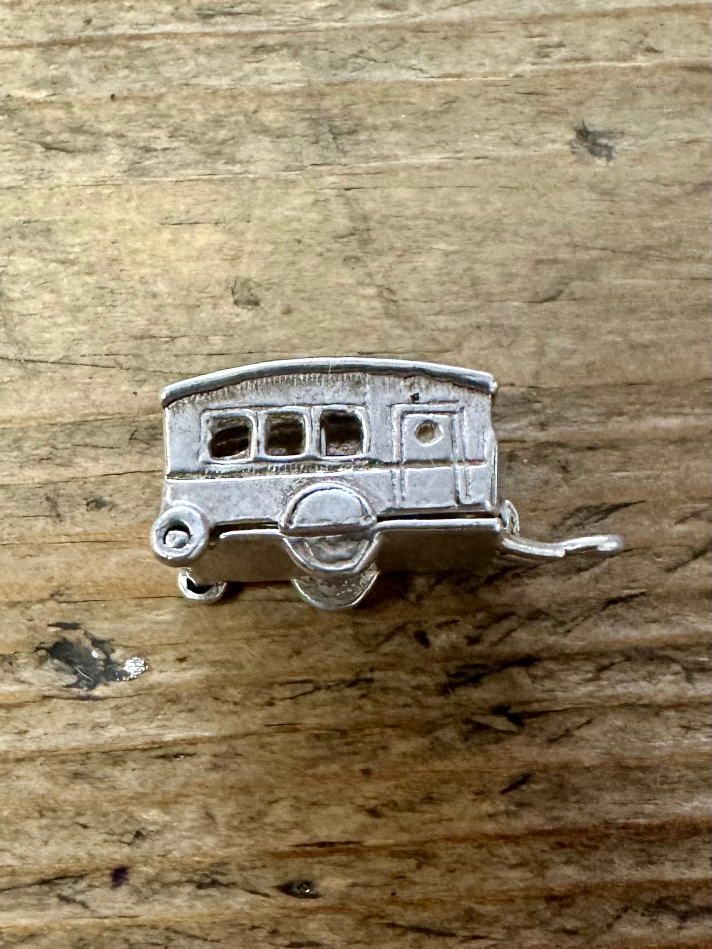 Vintage Articulated Caravan 925 Silver Charm Pendant