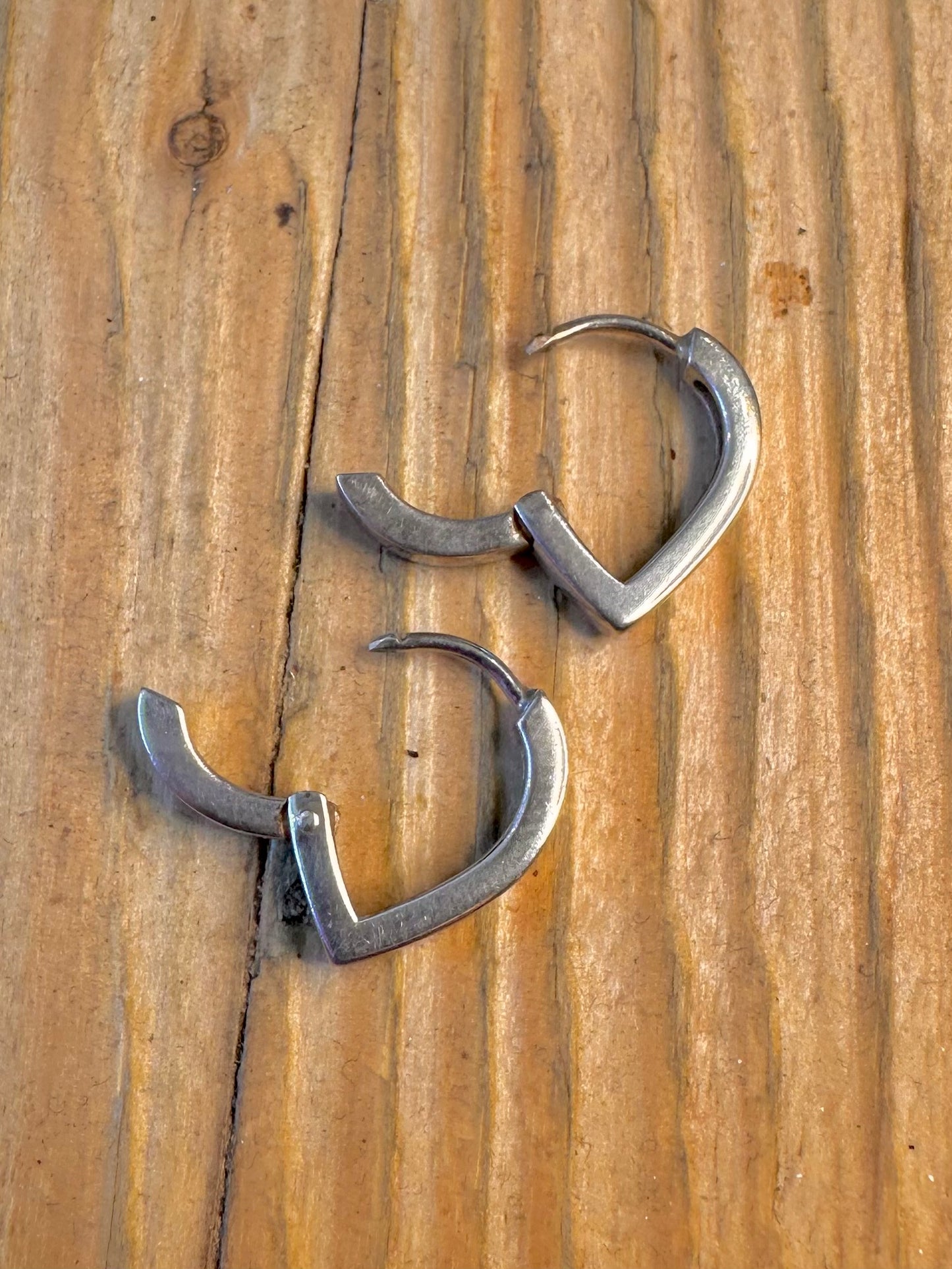 Pointed Hoops 925 Sterling Silver Earrings