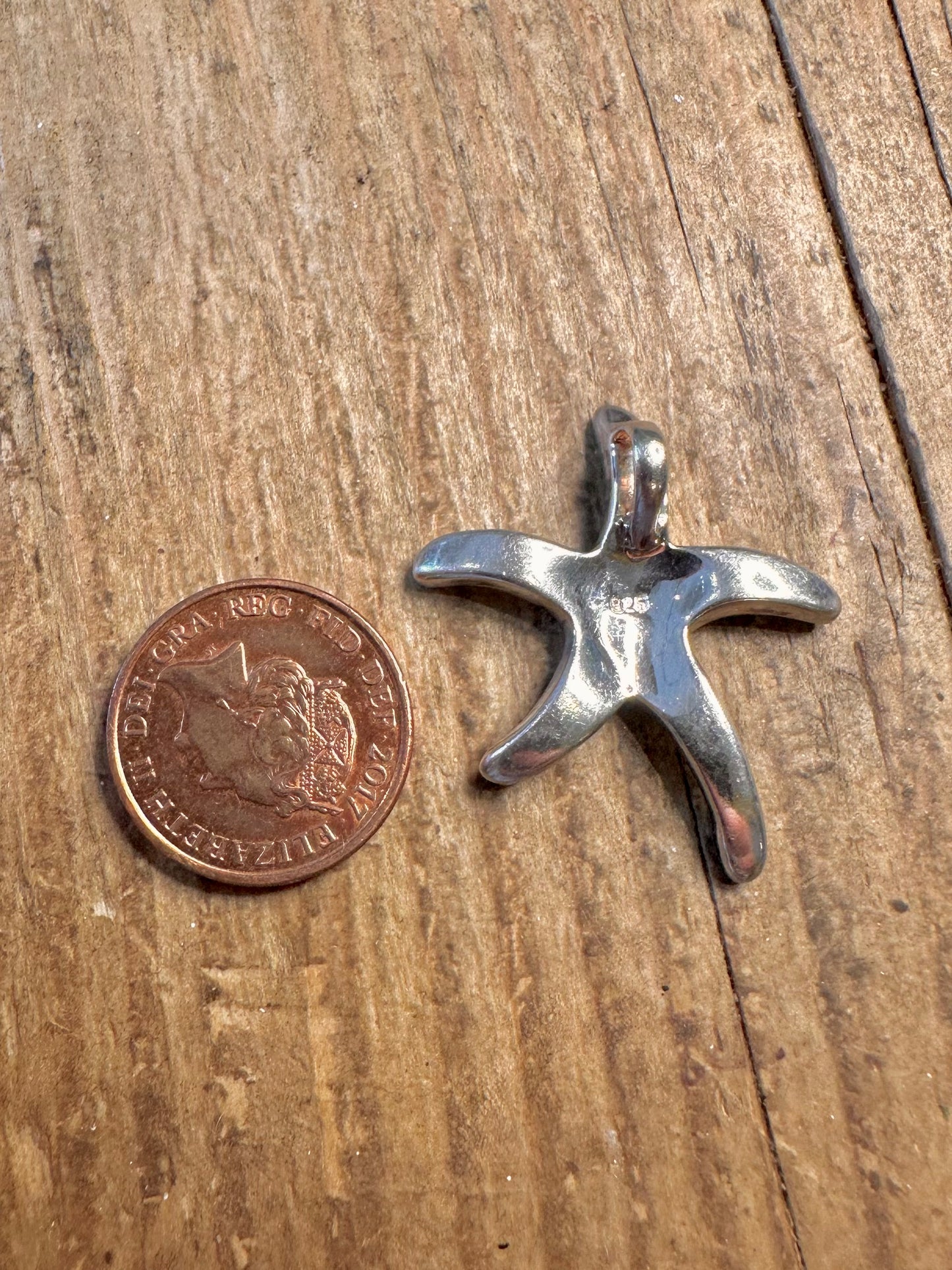 Opal Inlay Starfish 925 Sterling Silver Pendant