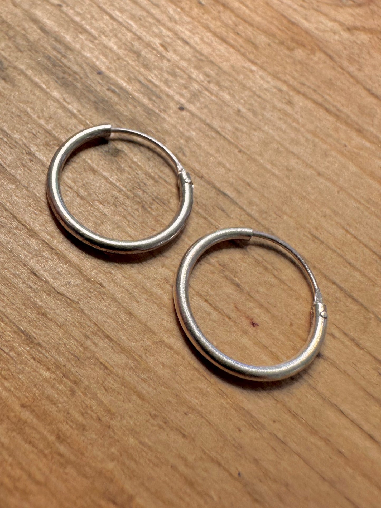 Vintage Small Hoops 925 Silver Earrings