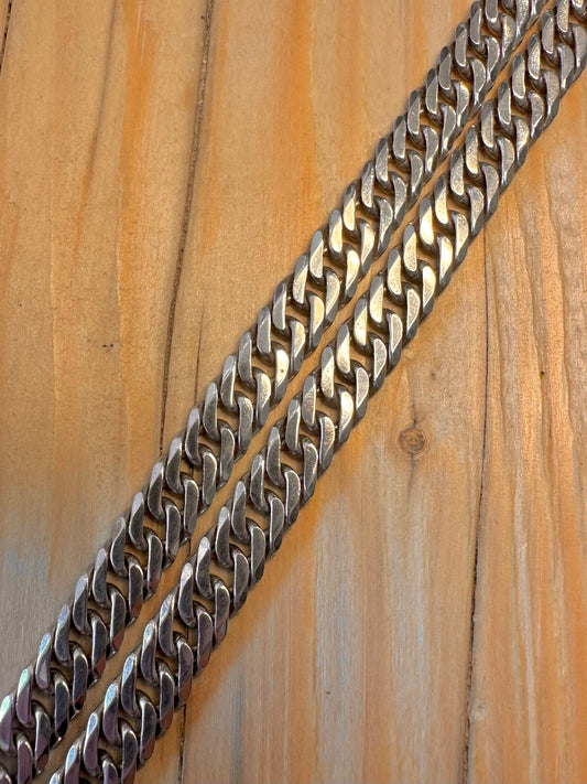 Vintage Double Curb Chain 925 Silver 16.5 inch Necklace