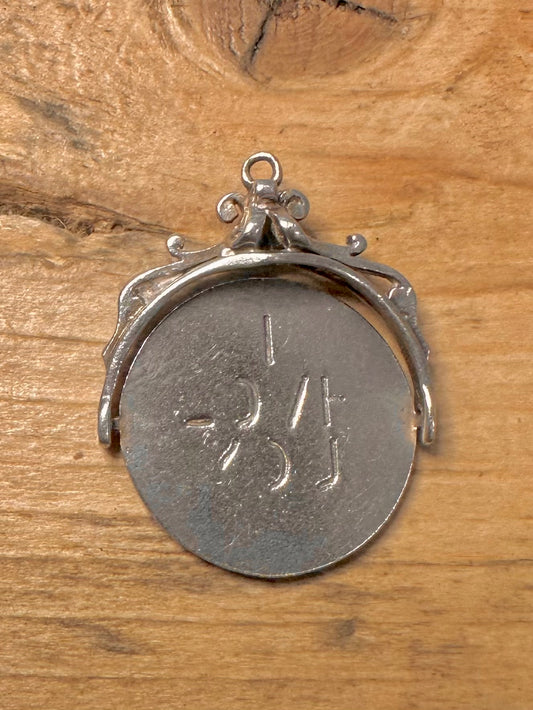 Vintage I Love You Spinner 925 Silver Pendant
