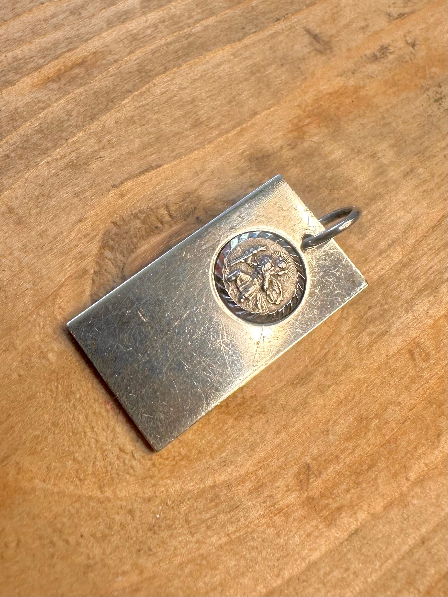 St Christopher Rectangle Maker CHIM 925 Sterling Silver Pendant