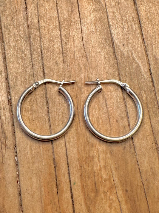 Modern Hoops 925 Sterling Silver Earrings