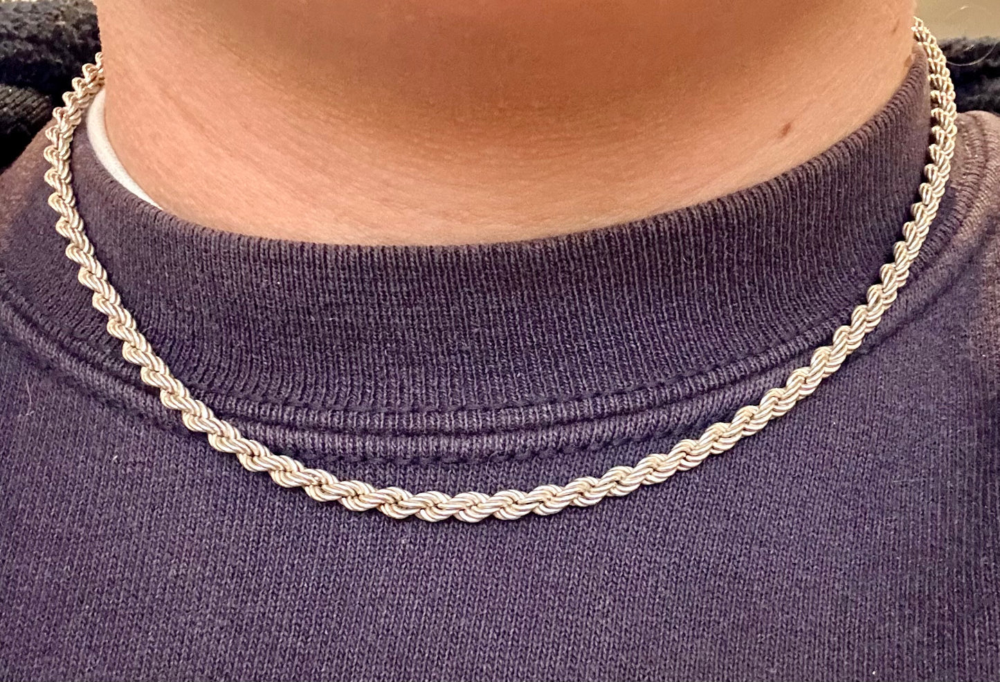 Vintage 1982 Rope Chain 925 Silver 18 inch Necklace