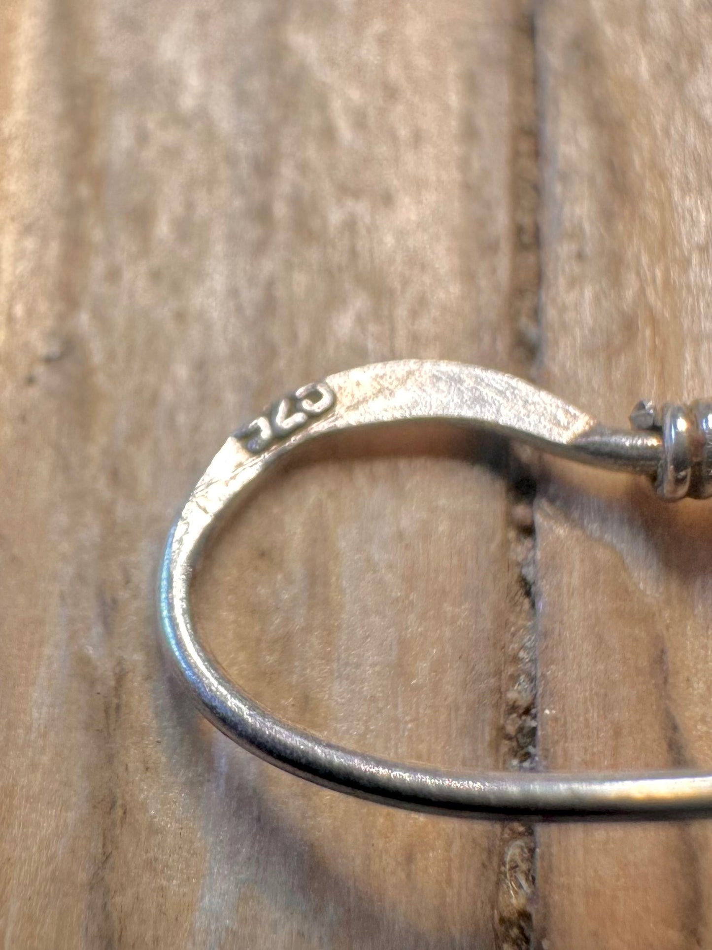 Vintage Twisted Cross 925 Silver Earrings