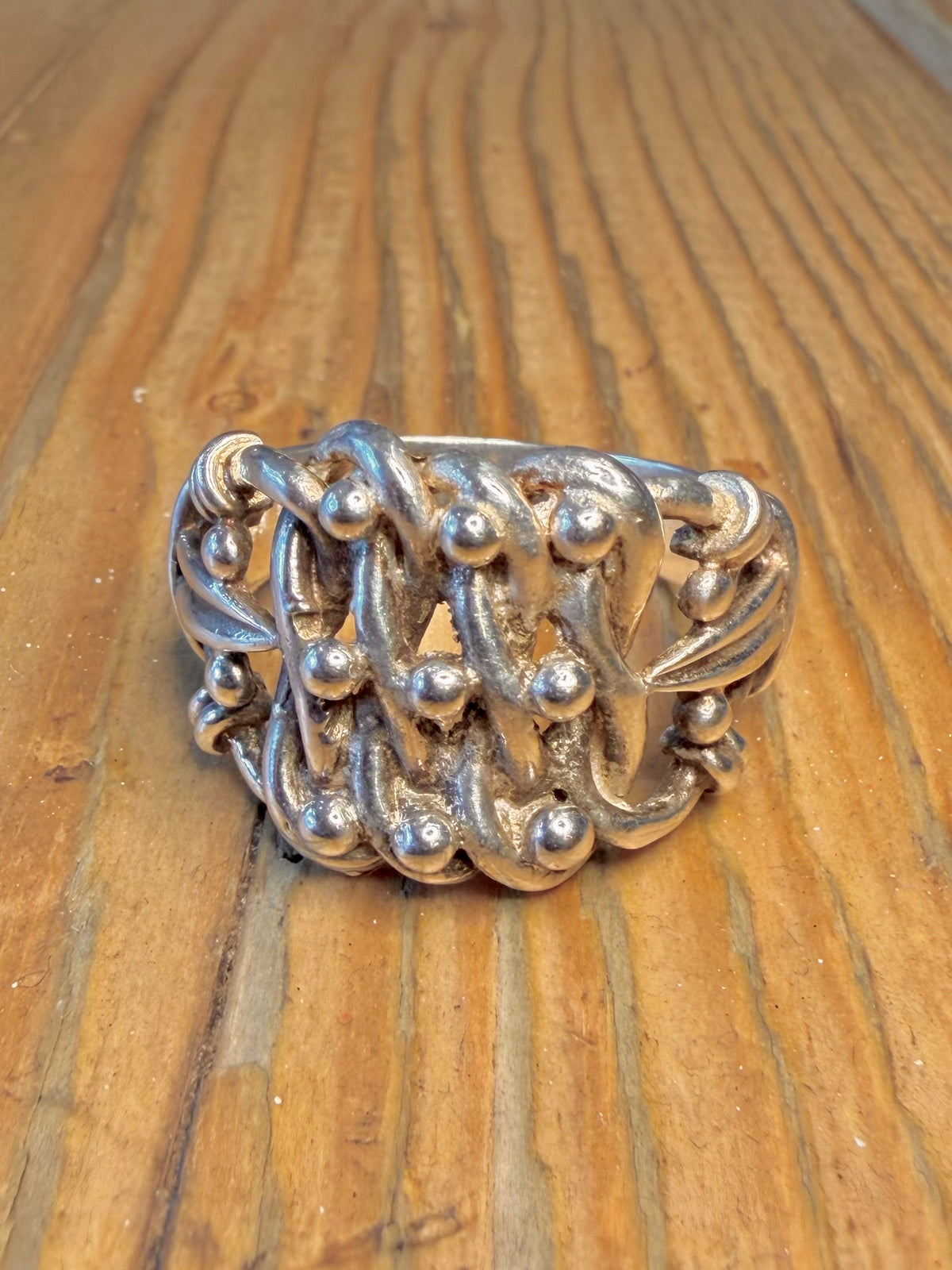 Unique 1985 Keepers Maker GGC Hallmarked 925 Sterling Silver Size Z+6 Ring