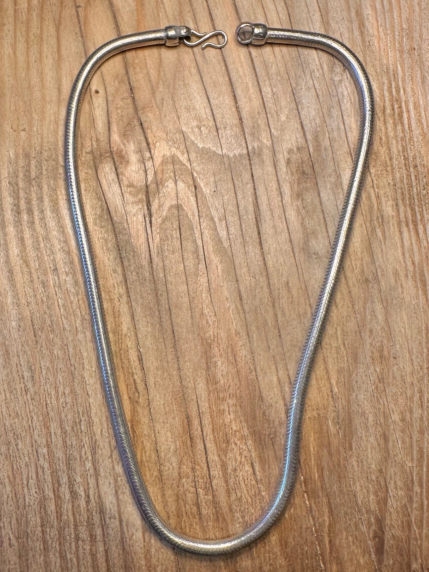 Vintage Thick Snake Chain 925 Sterling Silver 17.5 inch Necklace