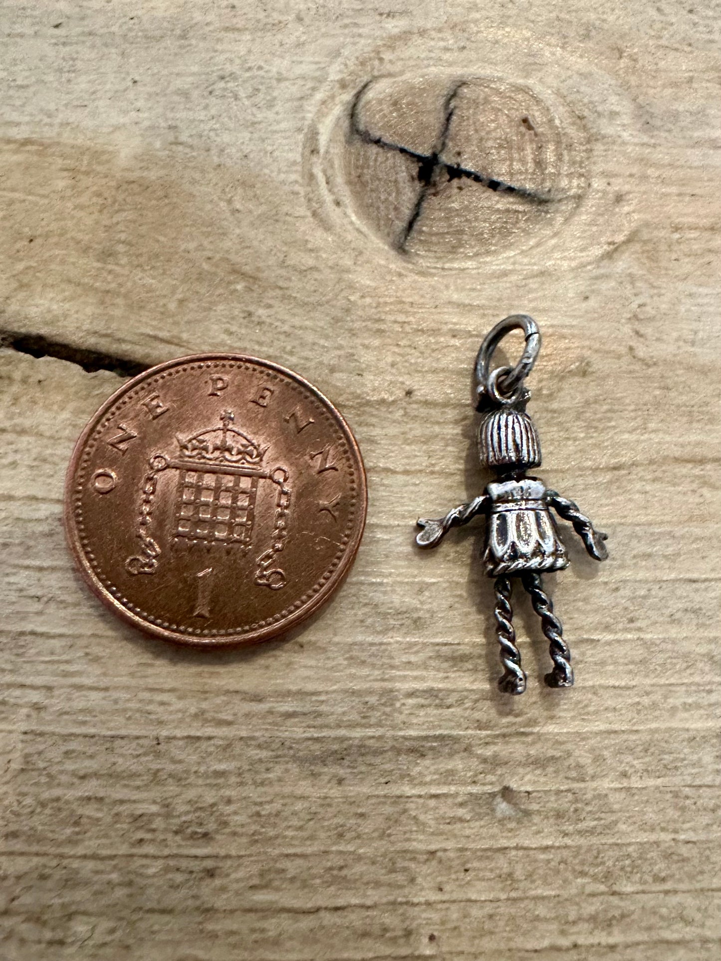 Vintage Moveable Rag Doll 925 Silver Charm Pendant