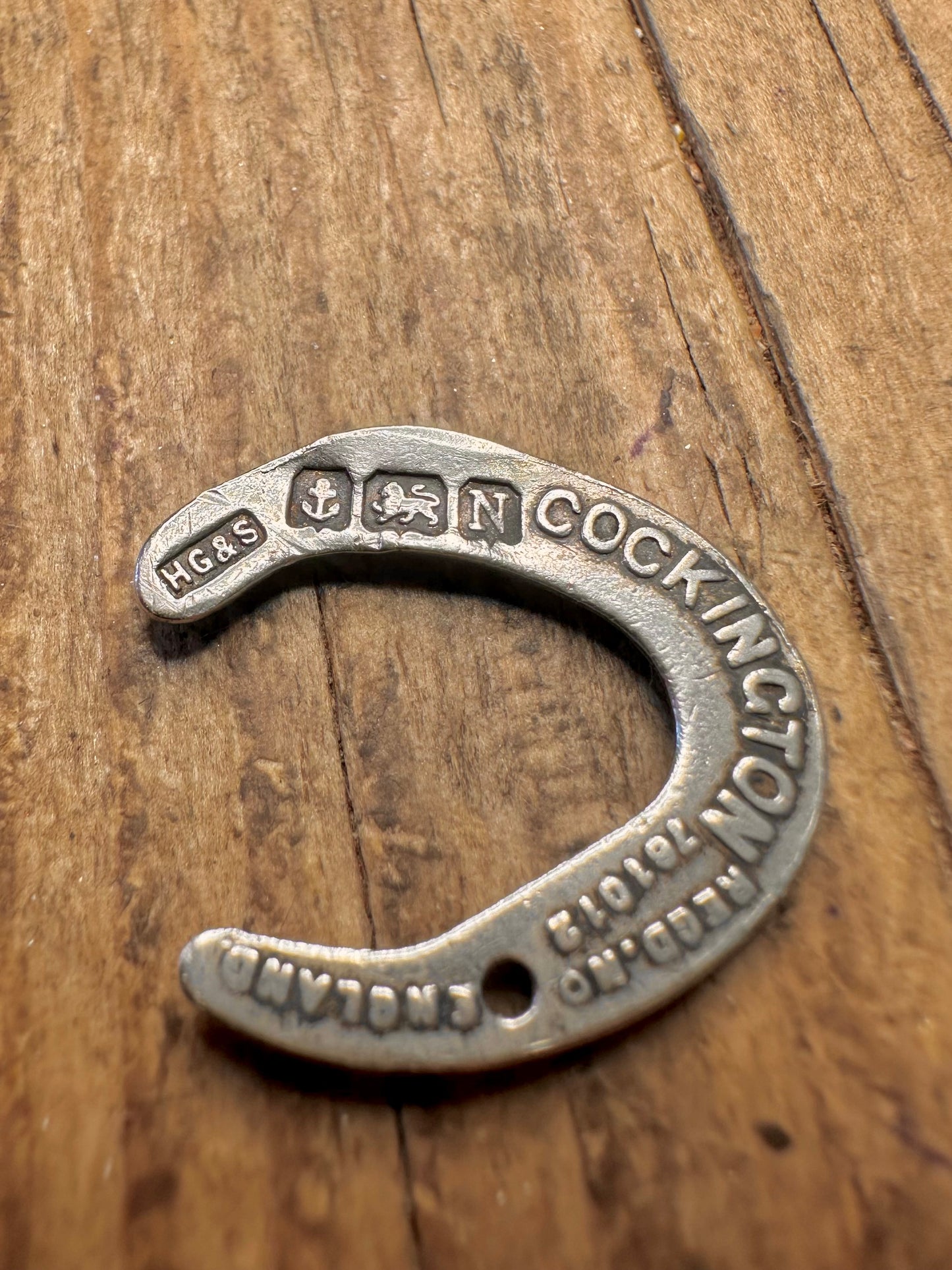 Horseshoe 1937 Good Luck Cockington HG&S England 925 Sterling Silver Pendant