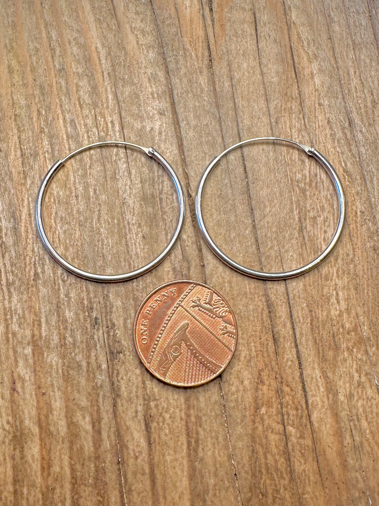 Vintage Hoops 925 Sterling Silver Earrings