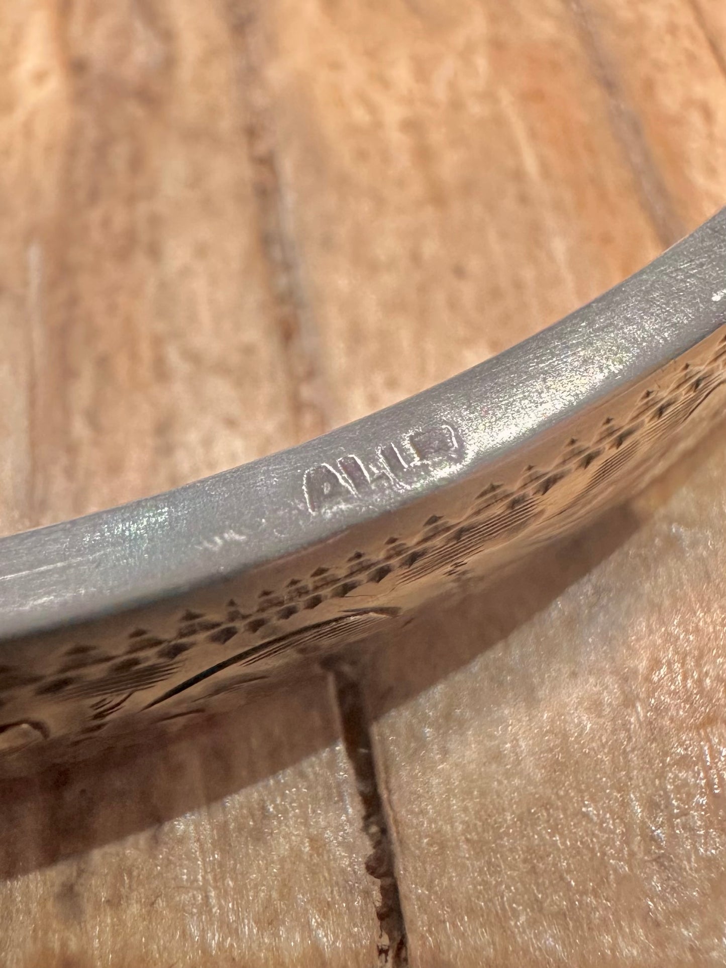 Vintage Engraved Large 925 Sterling Silver Bangle