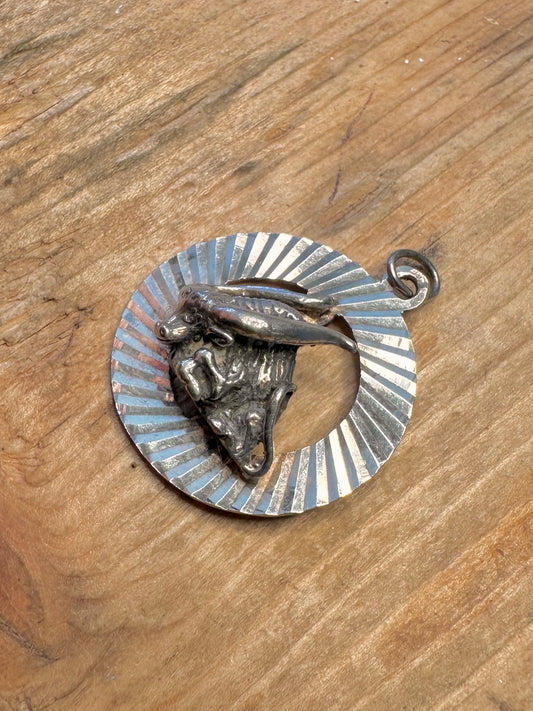 Textured Detailed Taurus Bull 925 Sterling Pendant