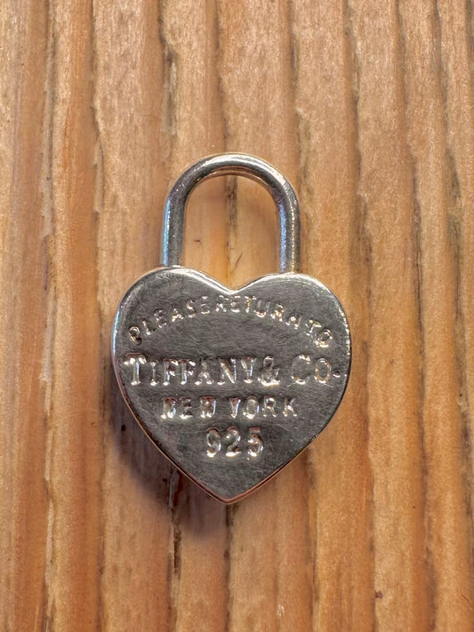 Vintage Tiffany & Co Heart Padlock 925 Sterling Silver Pendant