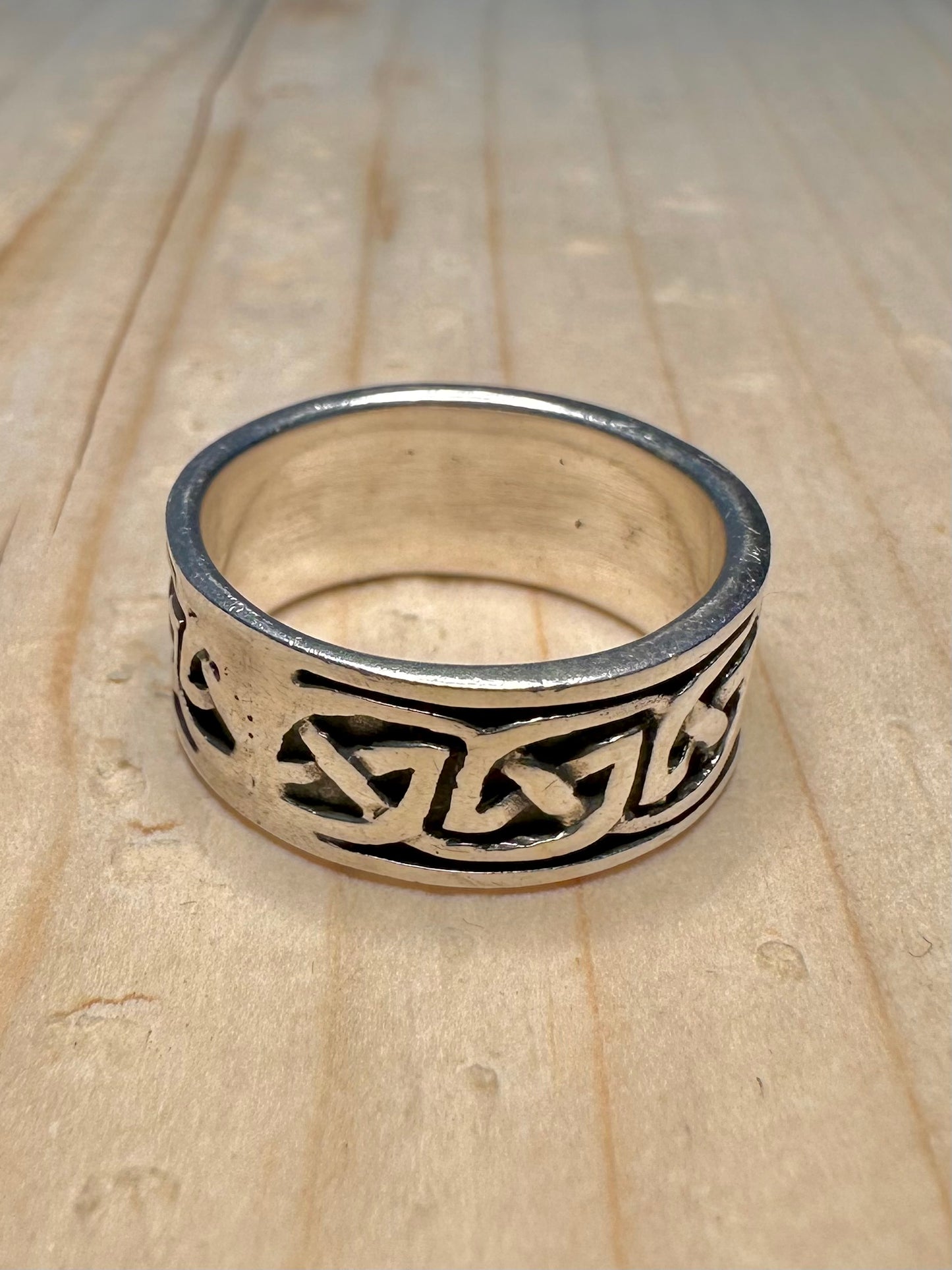 Celtic Band 925 Sterling Silver Size P1/2 Ring