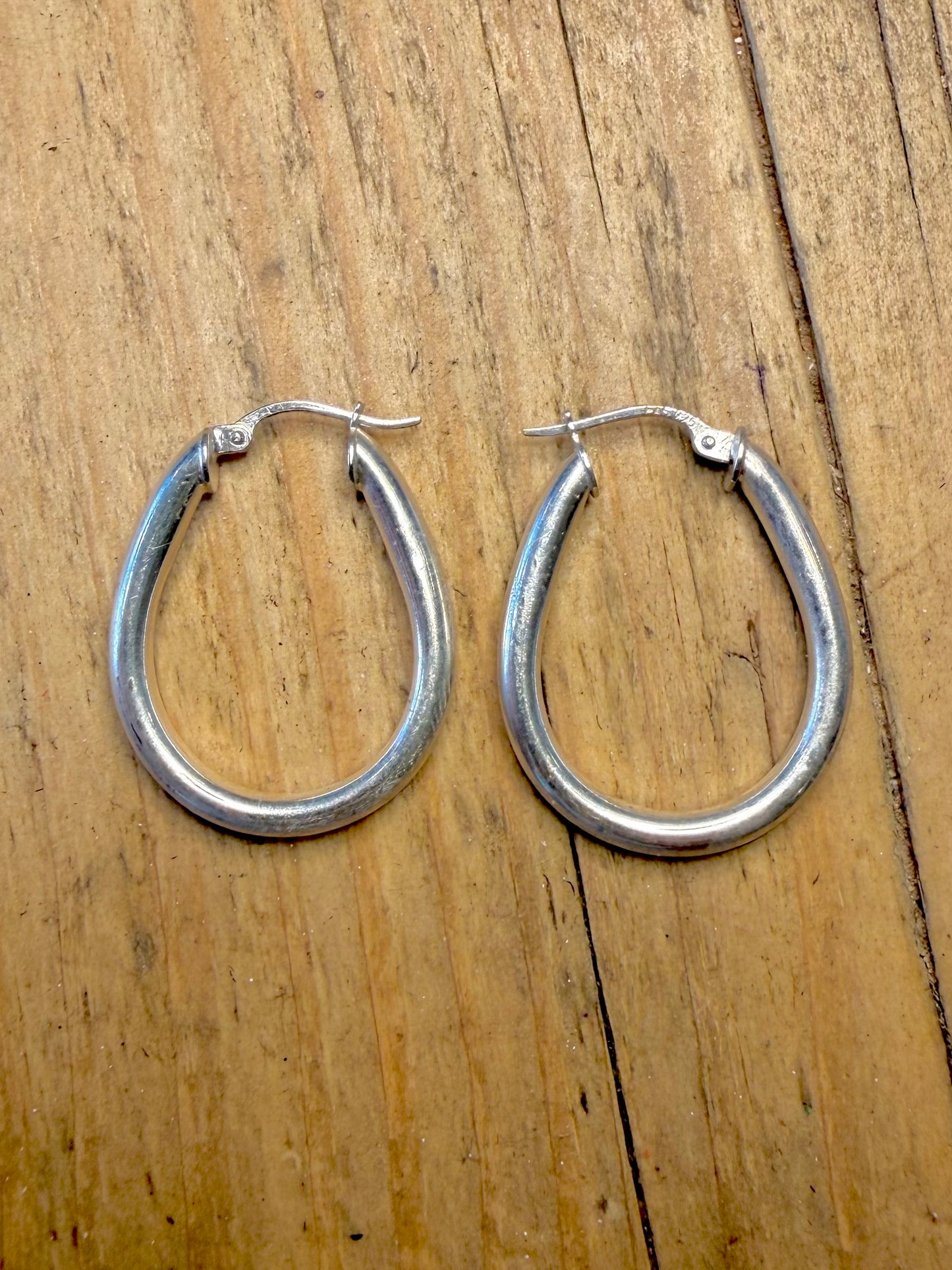 Oval Hoops 925 Sterling Silver Earrings