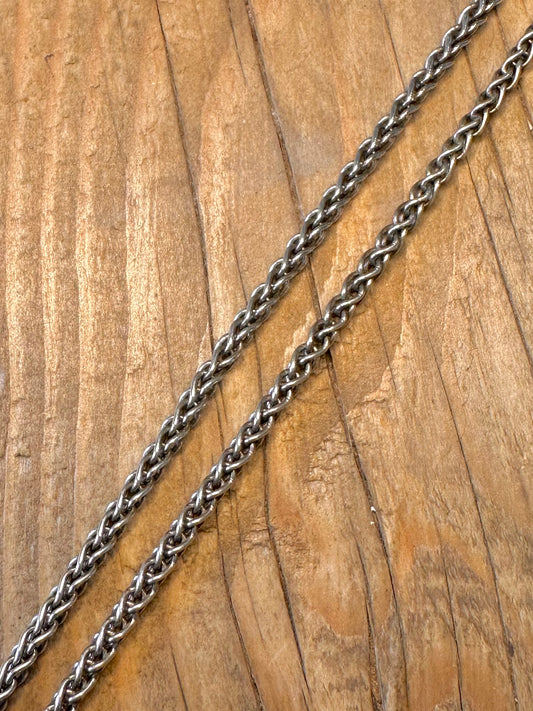 Wheat Link Chain Italy 925 Sterling Silver 18 inch Necklace