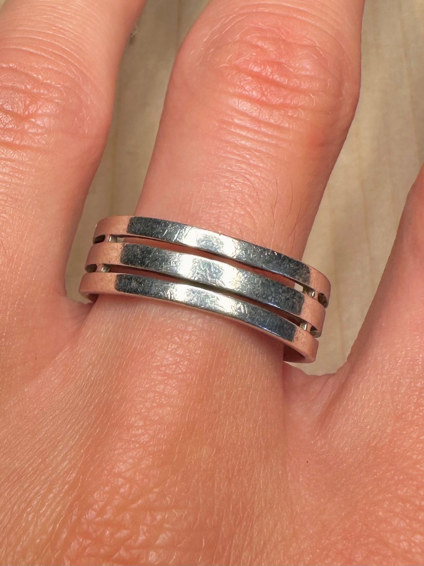 Jump Ring Band 925 Sterling Silver Size V Ring