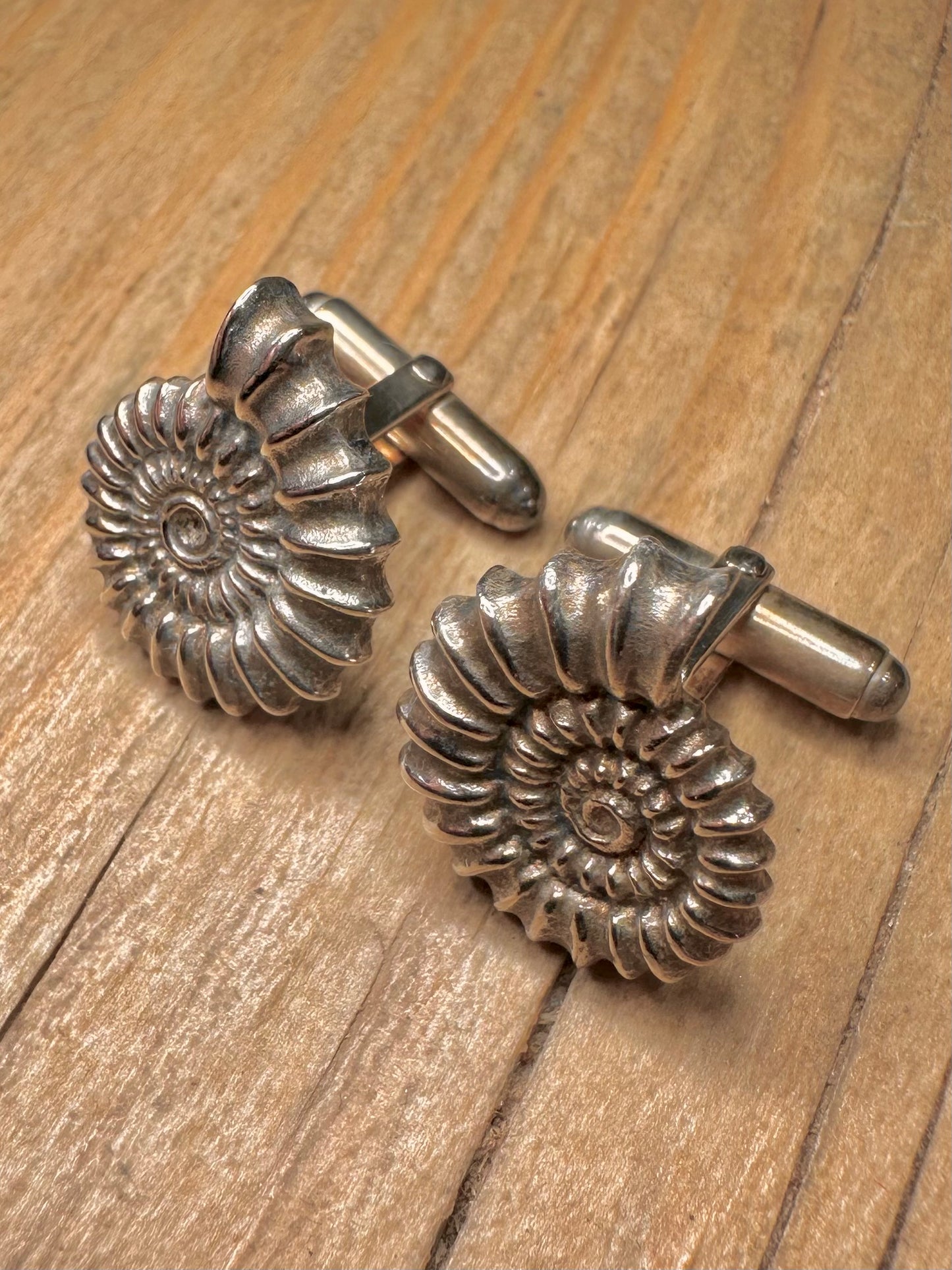Vintage Shell Cuff Links 925 Sterling Silver Small Collectables