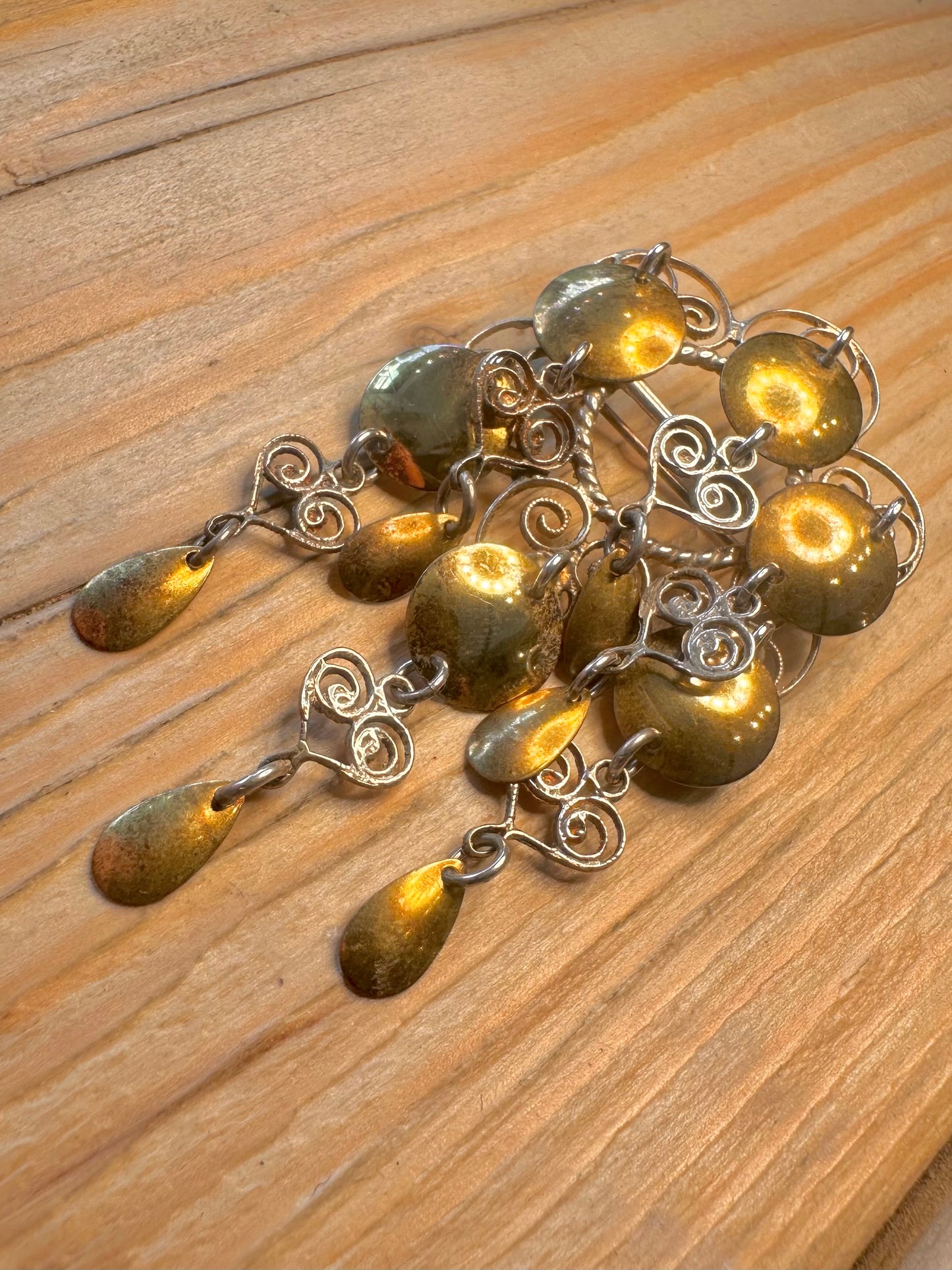 Vintage Norway Bunad Maker Solje Gold and 830 Silver Brooch