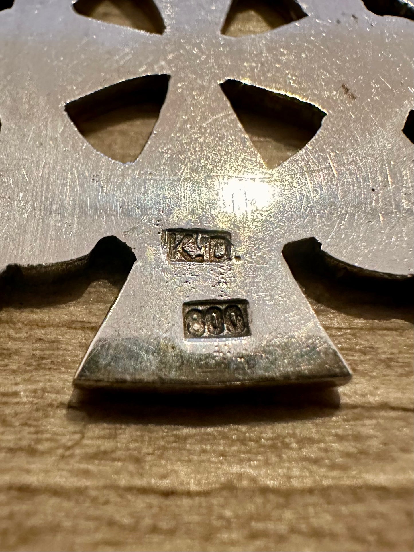 Vintage Ethiopian Cross 800 Silver Pendant