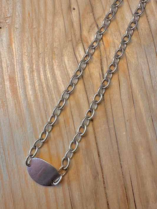 Vintage Tag Belcher Tiffany Style 925 Silver 16 inch Necklace
