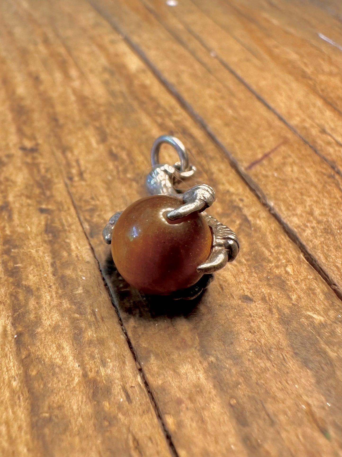 Tigers Eye Talon Claw 925 Sterling Silver Charm Pendant